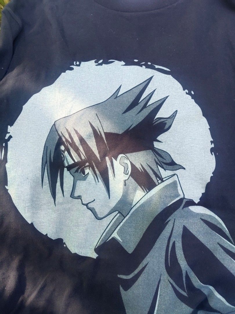 vintage Sasuke uchiha shirt (Category: Tshirts & Polo Shirts ) located in Davao. Submitted by honest_thrift (Listing ID 1468575654, Image 2). Description: dimes 22x28 large on tag no issue cospa tag at may cut tag rin sya sa likod.