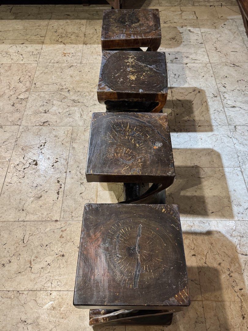 Vintage Solid Wood Pilipit Stool Chair (Category: Vintage Collectibles) located in Manila. Submitted by sinaunang_gamit (Listing ID 1468598524, Image 3). Description: Vintage Solid Wood Pilipit Stool Chair Solid Hard wood Loc: 6th ave Caloocan Take all for 8500 only.