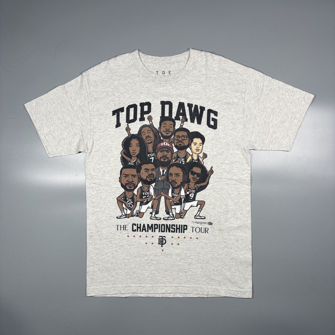 Vintage Top Dawg Entertainment Dated 2004 (Category: Activewear) located in Cavite. Submitted by onebeancent (Listing ID 1468698848, Image 2). Description: Size: Medium Dimension: 19.5" Width | 27" Length Color: Grey Color Rate: 10/10 Issue: None Condition: Like new‼️ Price: 1,150php Additional Shipping Fee (J&T Small Pouch) 75php Luzon 100php visayas 120php mindanao.
