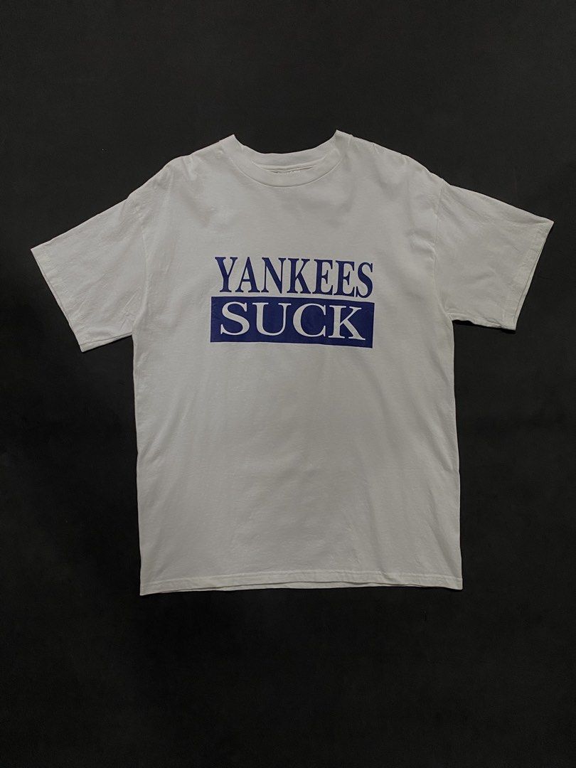 Vintage "Yankees Suck" Statement Tee (Category: Tshirts & Polo Shirts ) located in Quezon City. Submitted by rlphvncntbs (Listing ID 1468510656, Image 1). Description: Vintage "Yankees Suck" Statement Tee Size: Medium on Tag, Fits Large Measurements: 22" x 29.5" Excellent Condition Made In Mexico Info Tag ₱1,500 + SF (Negotiable).
