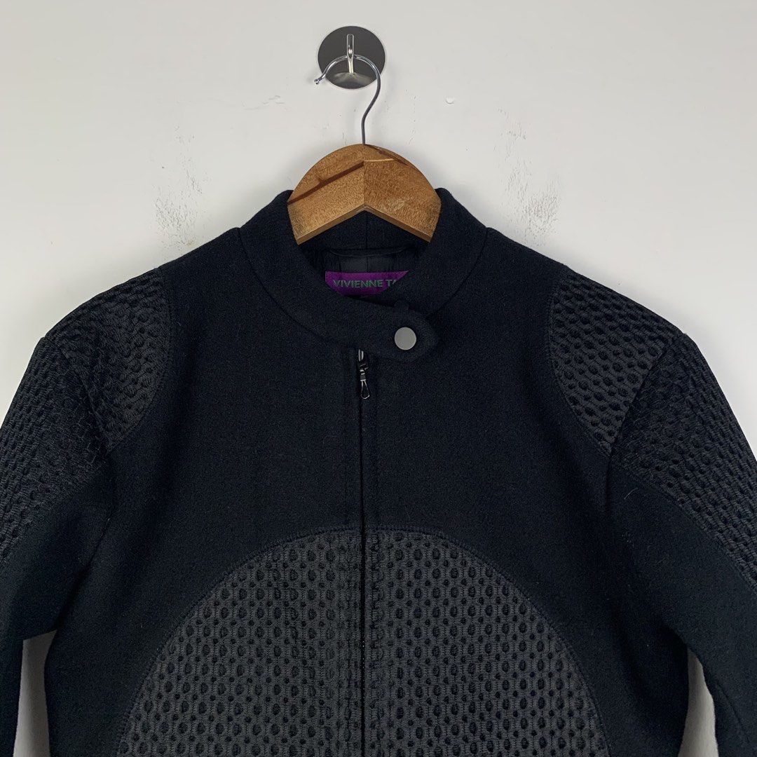 Vivienne Tam Wool Biker Jacket (Category: Coats, Jackets and Outerwear) located in Cavite. Submitted by francuhstuff_ph (Listing ID 1468669893, Image 2). Description: Vivienne Tam Wool Biker Jacket Size 2 Length: 18.5 Width: 18.5 Sleeve: 20.5 Shoulder: 17 Hem: 15 Used excellent condition No flaws/issues.