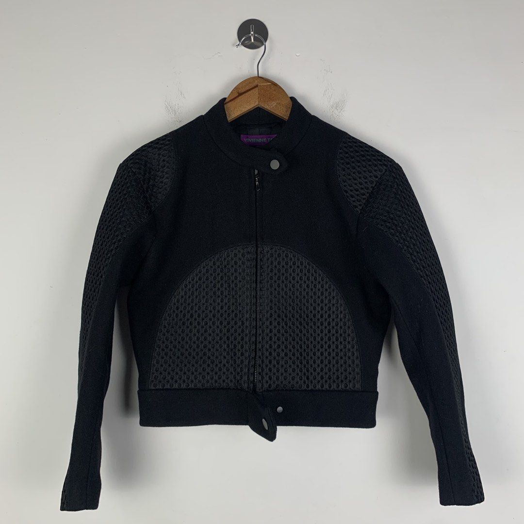 Vivienne Tam Wool Biker Jacket (Category: Coats, Jackets and Outerwear) located in Cavite. Submitted by francuhstuff_ph (Listing ID 1468669893, Image 1). Description: Vivienne Tam Wool Biker Jacket Size 2 Length: 18.5 Width: 18.5 Sleeve: 20.5 Shoulder: 17 Hem: 15 Used excellent condition No flaws/issues.