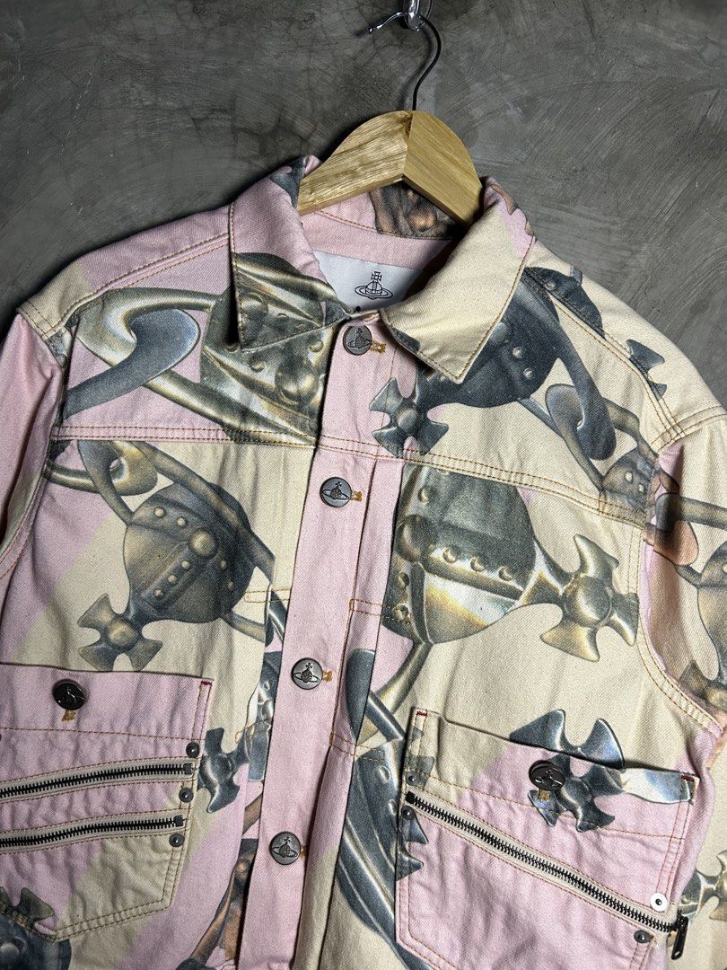 Vivienne Westwood - Marlene Orb Chain Denim Jacket (Category: Coats, Jackets and Outerwear) located in Tayabas. Submitted by streetdepartment (Listing ID 1468620481, Image 3). Description: Vivienne Westwood - Marlene Orb Chain Denim Jacket Very good condition Issue: minor stain Size: Small on tag Check all pictures to appreciate the piece! Measurements (inches): Width: 22” Length: 22.7” Shoulder: 19” Sleeve Length: 22.8” Hem: 19.5” Dm to purchase