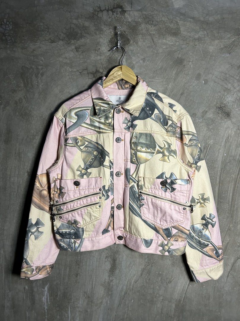 Vivienne Westwood - Marlene Orb Chain Denim Jacket (Category: Coats, Jackets and Outerwear) located in Tayabas. Submitted by streetdepartment (Listing ID 1468620481, Image 2). Description: Vivienne Westwood - Marlene Orb Chain Denim Jacket Very good condition Issue: minor stain Size: Small on tag Check all pictures to appreciate the piece! Measurements (inches): Width: 22” Length: 22.7” Shoulder: 19” Sleeve Length: 22.8” Hem: 19.5” Dm to purchase
