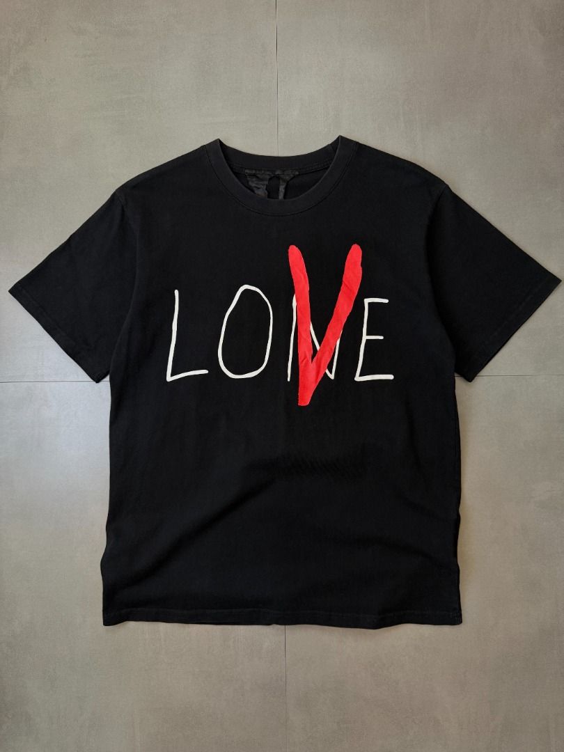 Vlone Black Love tee shirt (Category: Tshirts & Polo Shirts ) located in Cabanatuan. Submitted by argarments.ph (Listing ID 1468565810, Image 3). Description: Tagged: Large on tag Width 21" | Length 28" Condition: Great condition Issue(s): -.