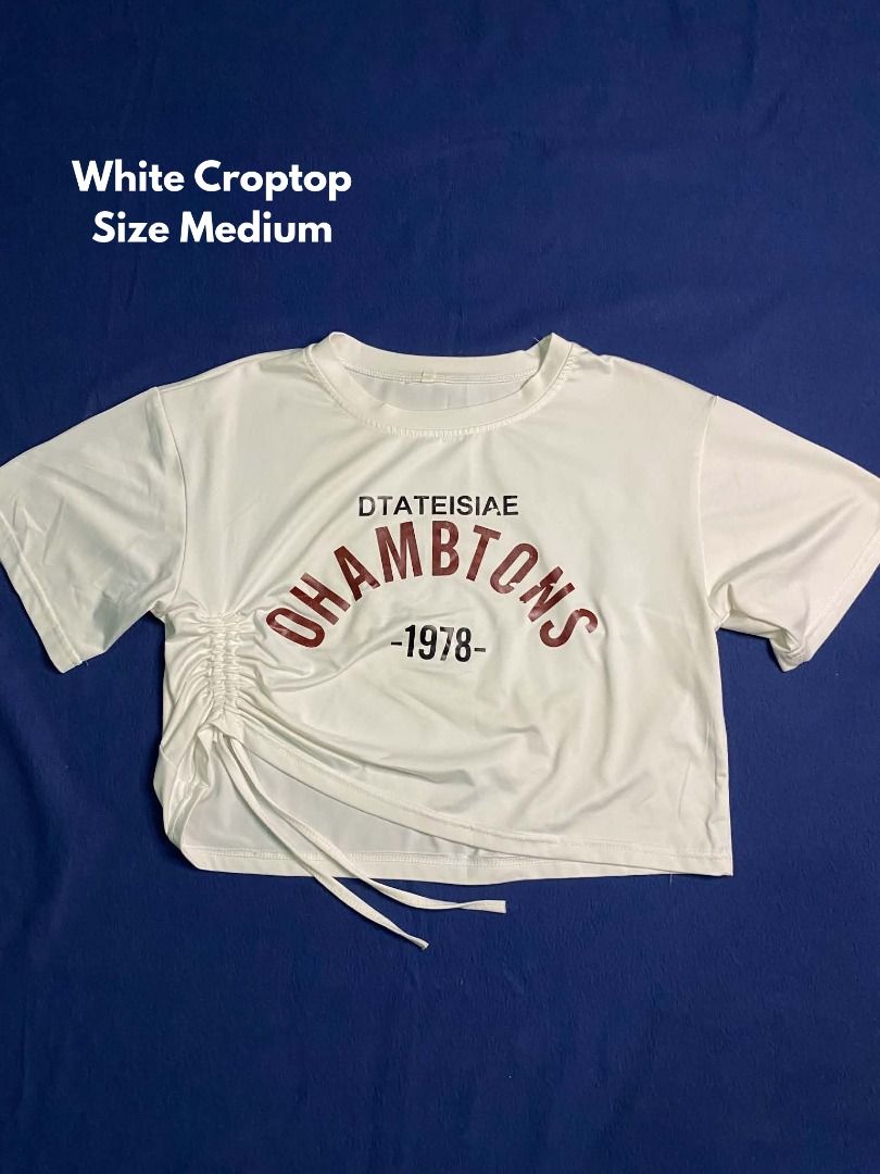 White Croptop Size Medium (Category: Shirts) located in Santa Cruz, Pampanga. Submitted by jncthriftshop (Listing ID 1468630447, Image 1). Description: Please note that this item is pre-loved and not brand new. It may have minor signs of use, such as small stains, loose threads, slight fading, or other minor imperfections. Please manage your expectations and check all photos carefully before purchasing. -Condition: Pre-loved / Secondhand -Minor f