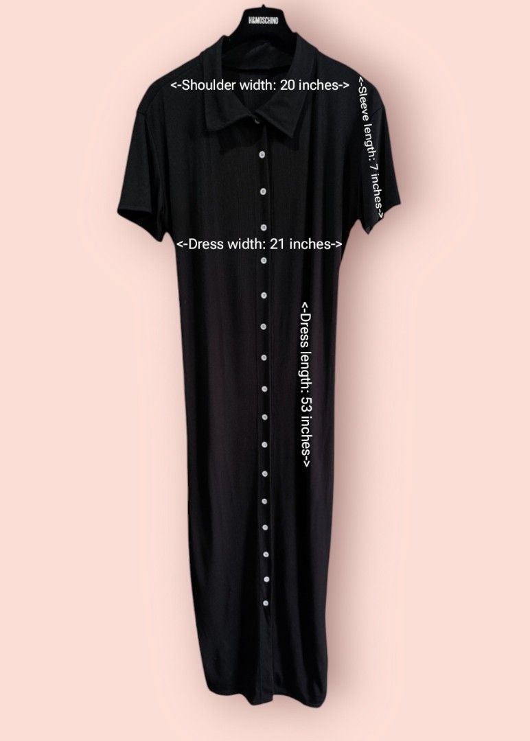 Womens Black Stretched Ribbed Design Buttoned Long Dress (Category: Dresses) located in Bacoor. Submitted by nineties_kid (Listing ID 1468562659, Image 2). Description: <===• Womens Black Stretched Ribbed Design Buttoned Long Dress Size: XL Shoulder width: 20 inches Sleeve length: 7 inches Dress width: 21 inches Dress length: 53 _________________________ -Modes Of Delivery: J&T/Lalamove/ LBC (Cash on Pick-up/COD) -Meet-up (Bacoor Cavite Area/Mand