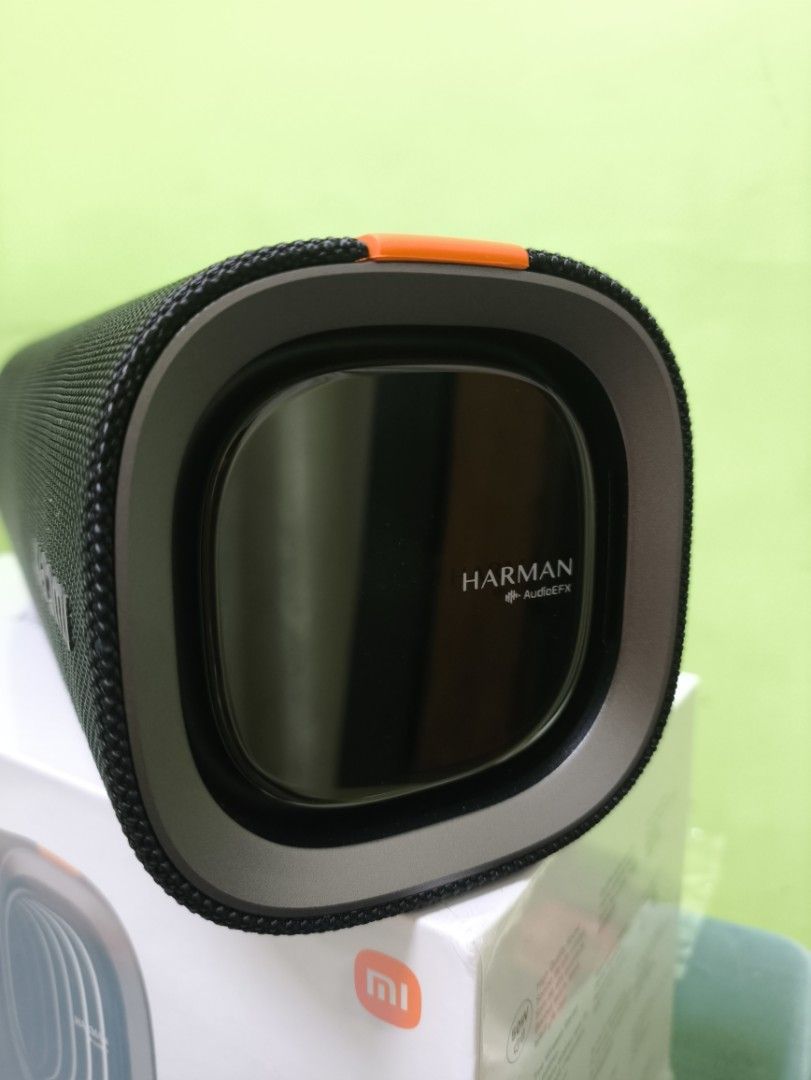 Xiaomi Sound Party Bluetooth Speaker (Category: Soundbars, Speakers & Amplifiers) located in Manila. Submitted by jamilarag34702 (Listing ID 1468526156, Image 3). Description: - Brand: Xiaomi Sound Party Wireless Speaker - Color: Black with a sleek orange accent stripe - Sound Quality: Harman AudioFX tuning on side drivers for immersive audio - Controls: Easy-to-use top strip buttons (Volume Up, Play/Pause, Volume Down, Power) - Packaging: Origin