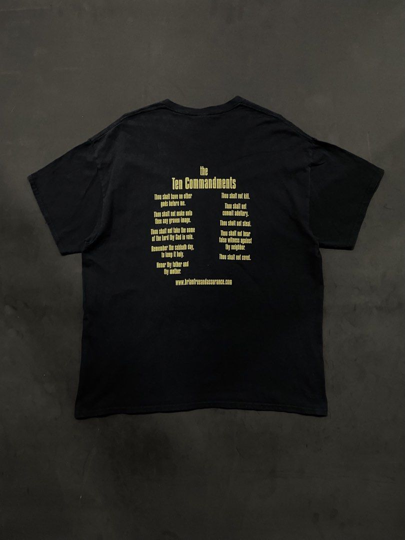 Y2K The Original Text Message "The Ten Commandments" Jesus Tee (Category: Tshirts & Polo Shirts ) located in Quezon City. Submitted by rlphvncntbs (Listing ID 1468510970, Image 2). Description: Y2K The Original Text Message "The Ten Commandments" Jesus Tee Size: XL Measurements: 23.5" x 29" Excellent Condition Gildan Ultra Cotton Tag ₱3,000 + SF (Negotiable).