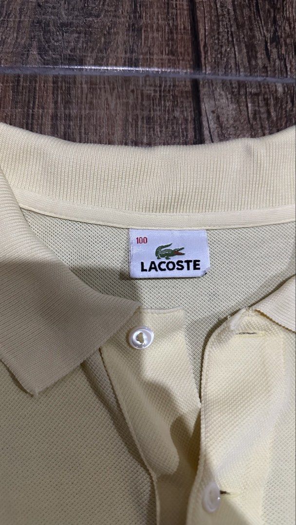 YELLOW LACOSTE (Category: Tshirts & Polo Shirts ) located in Manila. Submitted by urban.vintage (Listing ID 1468640539, Image 3). Description: ISSUE: NONE ( NEED WASH ) MOP :GCASH ( NO COD ) SHIP VIA : LALAMOVE & J&T LOCATION : PASIG CITY LENGTH : 26 WIDTH : 22.