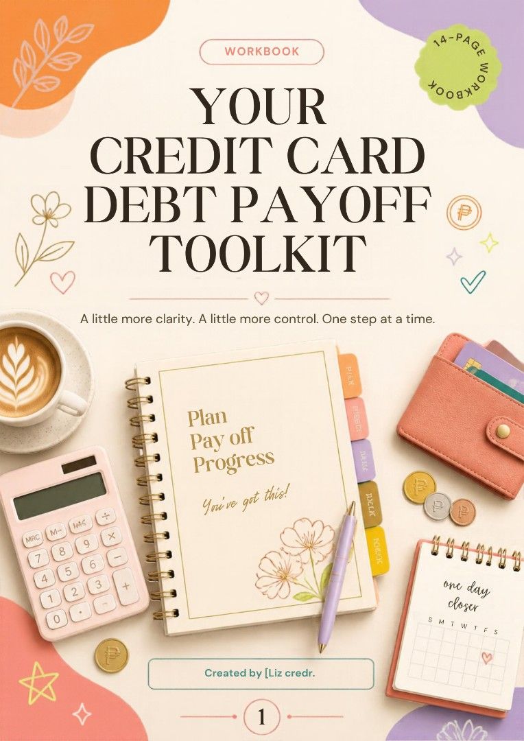 Your Credit Card Debt Payoff Toolkit PDF Workbook (Category: Textbooks) located in Makati City. Submitted by rubyconfessions (Listing ID 1468558133, Image 1). Description: - 14-page digital workbook designed to organize personal credit card debt - Includes a debt tracker, monthly budget planner, and repayment strategy planner - Features a 30-day action checklist to kickstart your progress - 100% digital product with instant download (no physical 
