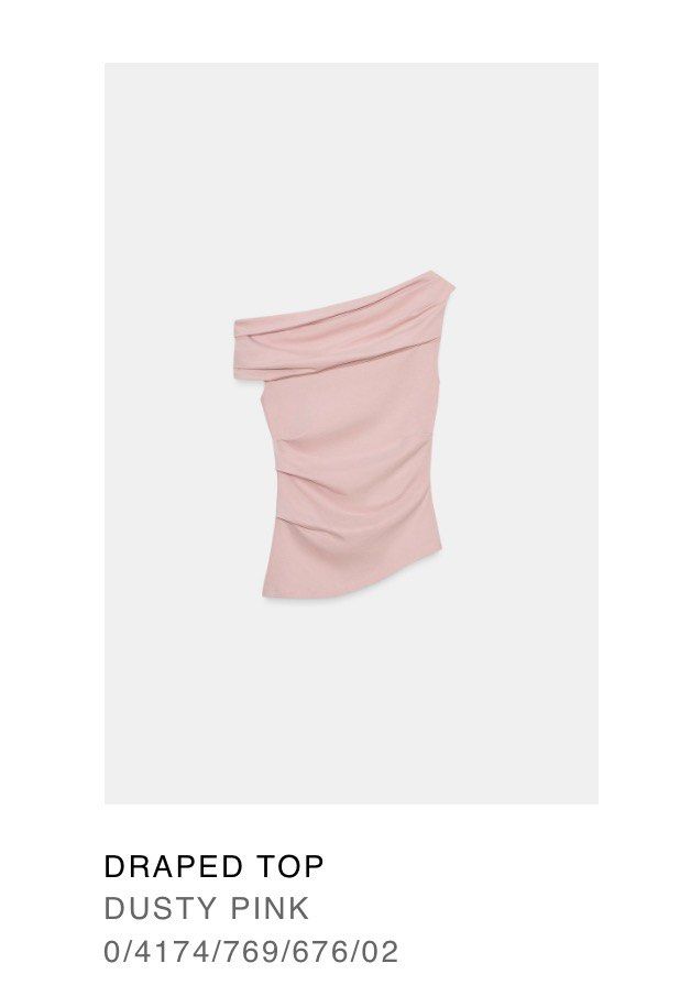 Zara Draped Top (Category: Others Tops) located in Caloocan City. Submitted by heydianesells (Listing ID 1468643323, Image 1). Description: Brand new, without tag. Never used. Slightly stretchable. RFS: Wrong size.