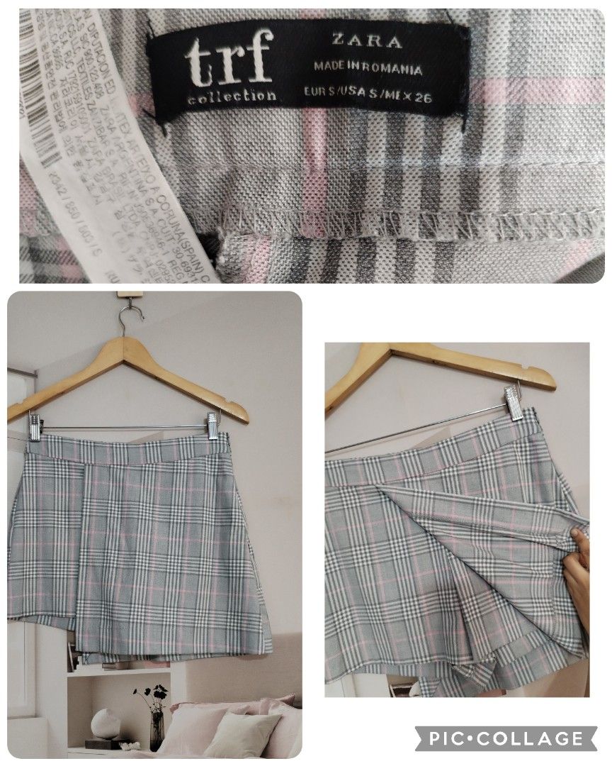 Zara plaid skort (Category: Shorts) located in Lucena. Submitted by styleddsc (Listing ID 1468509345, Image 1). Description: Fits 27-28"waistline.