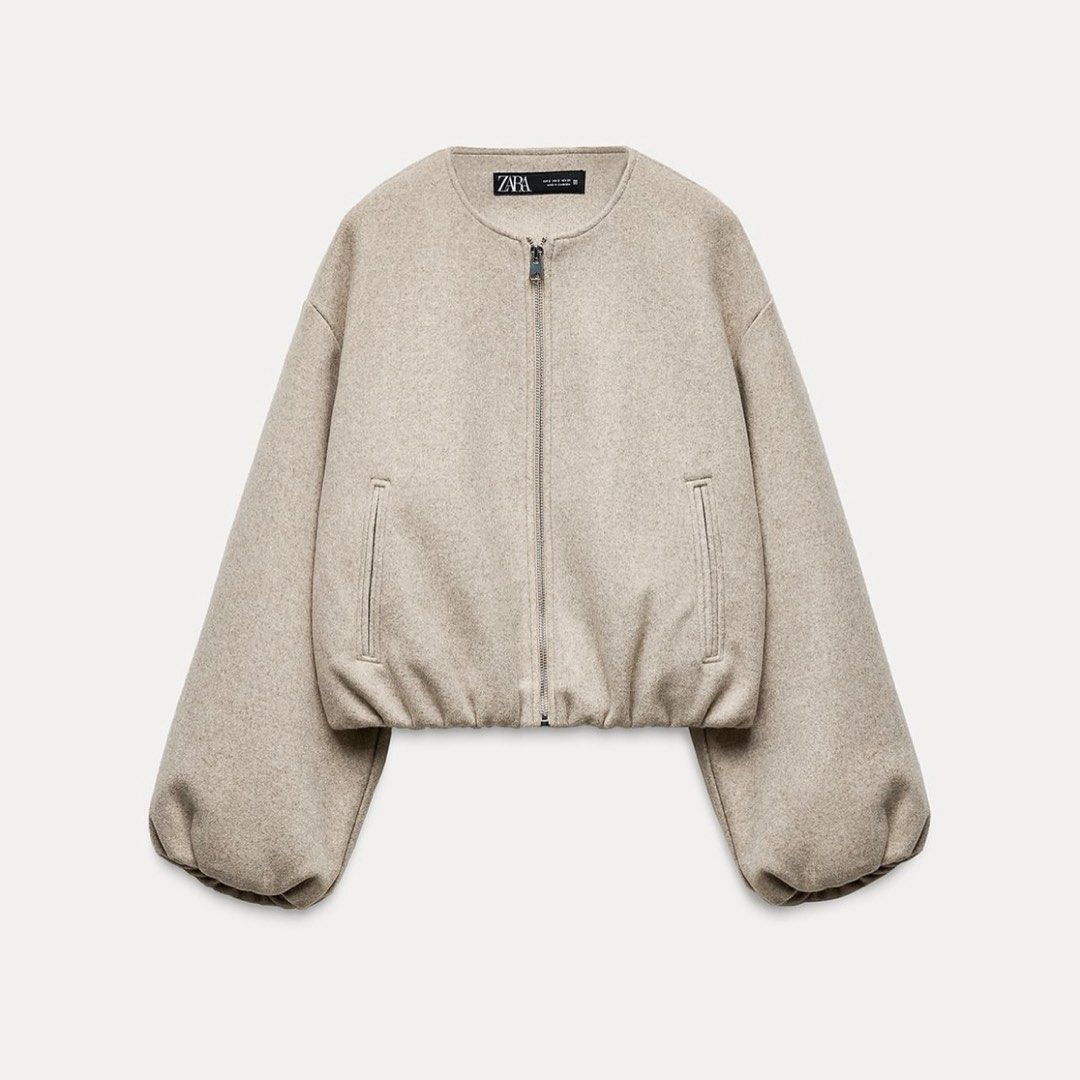 Zara Soft Bomber Jacket (Category: Coats, Jackets and Outerwear) located in Surigao. Submitted by nenafuentes (Listing ID 1468712492, Image 2). Description: Used only thrice during our japan trip Fits S-M Elastic cuffs and hem With inner lining Front pockets are not functional No to low ballers.