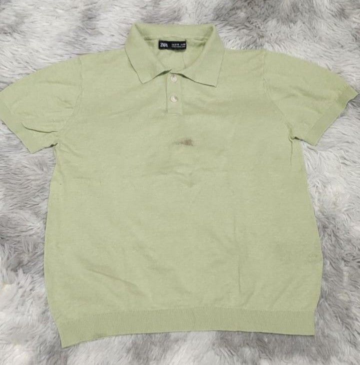 ZARA Soft Knit Polo Shirt (Category: Babies & Kids Fashion) located in Quezon City. Submitted by ilovebigbrands (Listing ID 1468587463, Image 1). Description: My son used it once when he was 8yo. Size on tag is 9 to 10 yo. Very soft knit material. With stain. (please check last photo)..