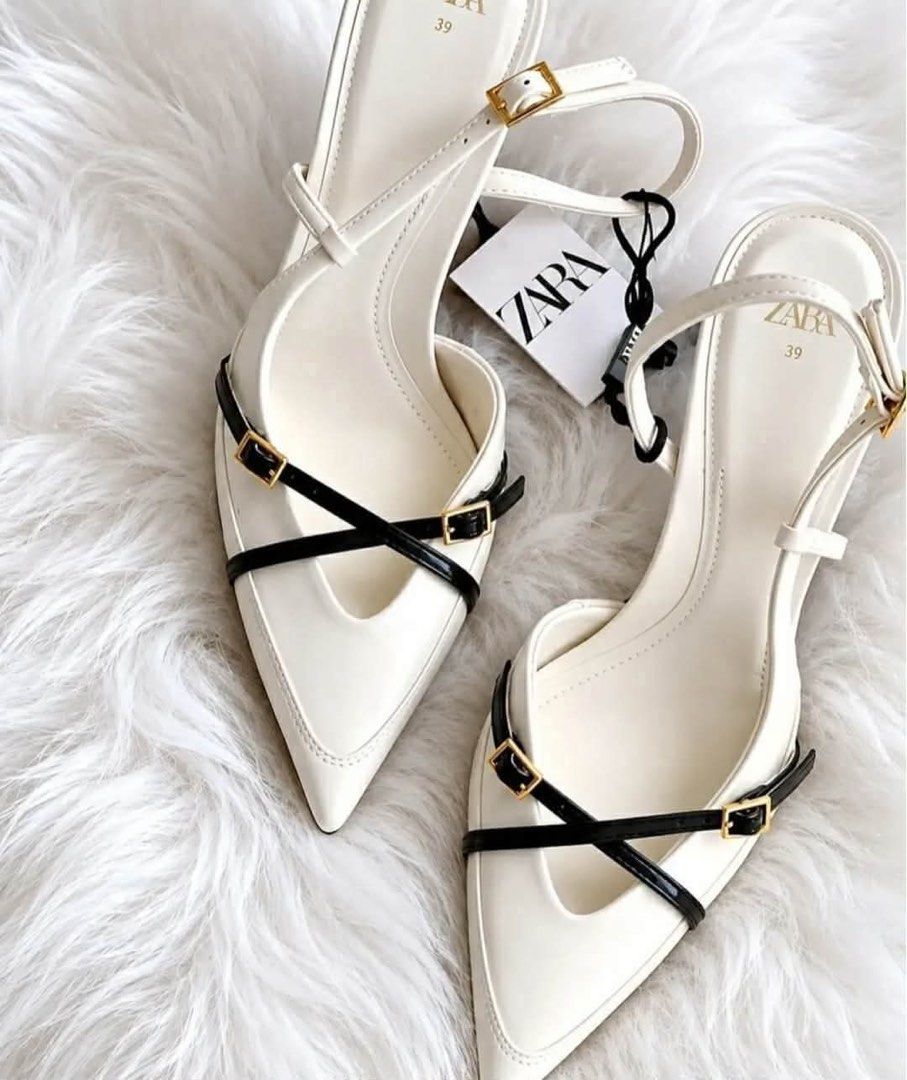 ZR White Pointed Heels (Category: Heels) located in Manila. Submitted by aiman_sole5 (Listing ID 1468656123, Image 2). Description: CLASSY GIRL HEELS ARE HERE! 🤍🖤👠 the perfect combination of timeless elegance and chic details. these beauties are made for girls who love a polished, sophisticated look! ₱985 only! - with box and paperbag Available size: 35. 36. 37. 38. 39. 40 📍 Imus, Cavite 📍 Dasma, Cavite - Lalamove available (same day deliver