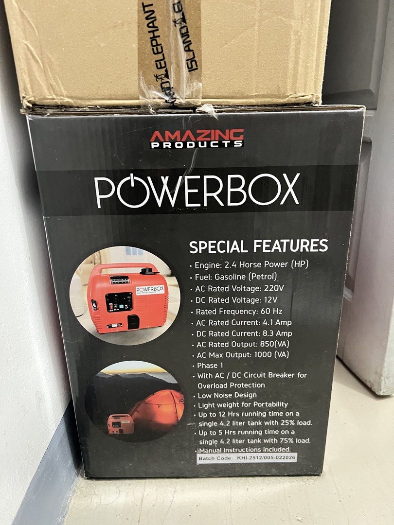 1000W PORTABLE GENERATOR (Category: Electrical, Adaptors & Sockets) located in Manila. Submitted by cessss_ (Listing ID 1468717982, Image 3). Description: 📍 Location: Las Piñas City Reason for selling: Upgrading/switching to a power station. 5 minutes lang nabuksan for testing then binalik na agad sa box. NEVER USED AGAIN. Working good and no issues. - Brand new condition - Complete with original box - With FREE engine oil (bought it for ₱500+, 