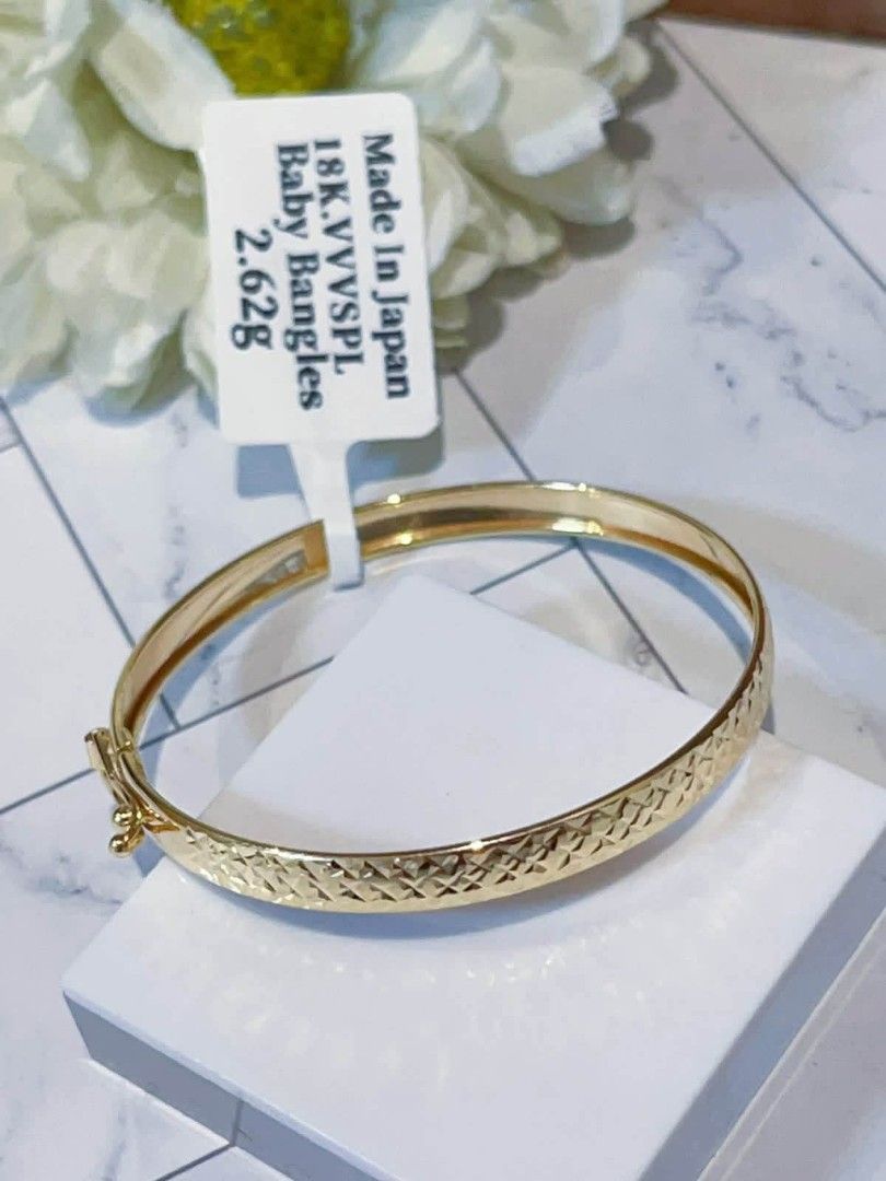 18k Japan gold kids bangle (Category: Bracelets) located in Manila. Submitted by bhelgoldseller2ndaccount (Listing ID 1468842692, Image 3). Description: New!!✨New!!✨New!! Authentic 18k Japan Golds 💯pawnable/naisasanla 💯with high appraisal rate 💯good investment 💯Direct supplier price 👉OPEN for resellers 🌺please take time to evaluate their actual sizes and grams 👉Best panggift for all occasions ✅ Sold per grams not per piece Kya lowest price