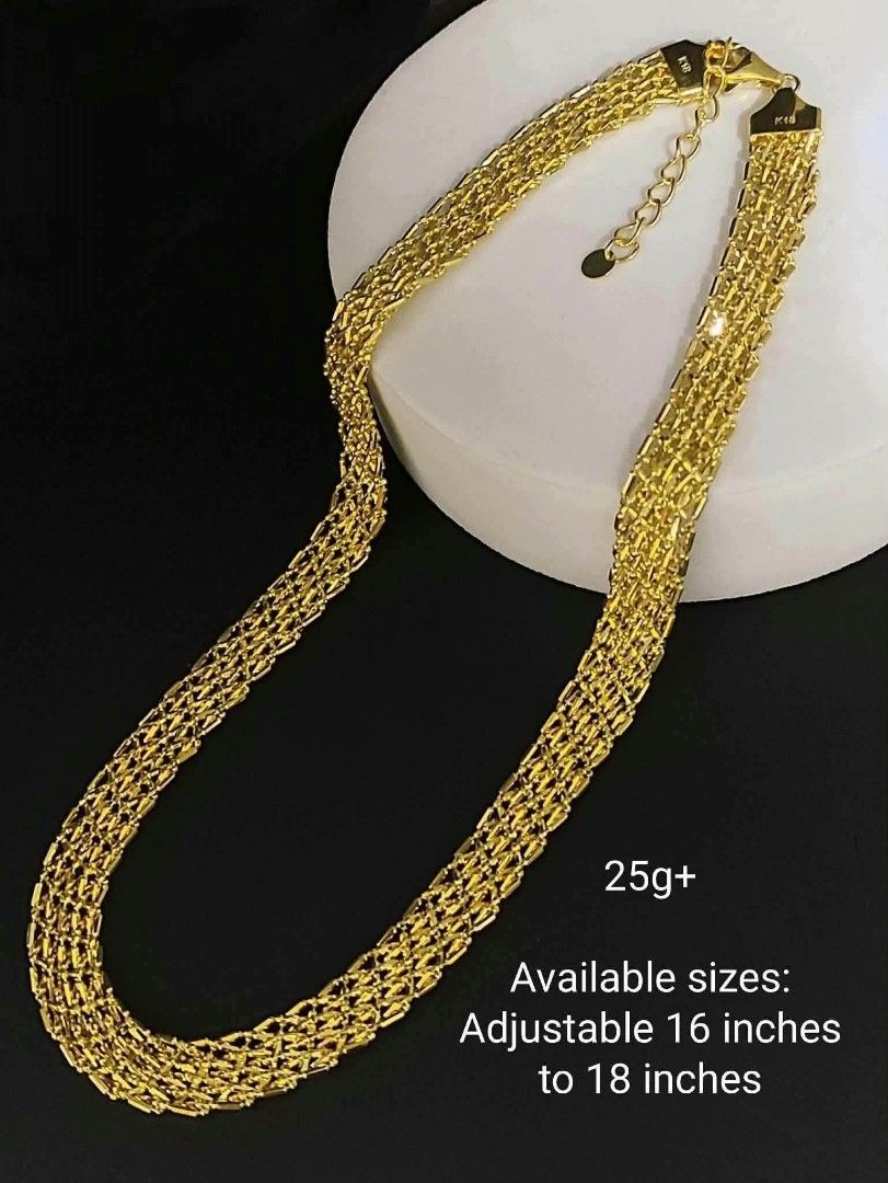 18k Saudi gold necklace (Category: Necklaces) located in Manila. Submitted by bhelgoldseller2ndaccount (Listing ID 1468733593, Image 2). Description: New!!✨New!!✨New!! Authentic 18k Saudi Golds 💯pawnable/naisasanla 💯with high appraisal rate 💯good investment 💯Direct supplier price 👉OPEN for resellers 🌺please take time to evaluate their actual sizes and grams 👉Best panggift for all occasions ✅ Sold per grams not per piece Kya lowest price ✅W