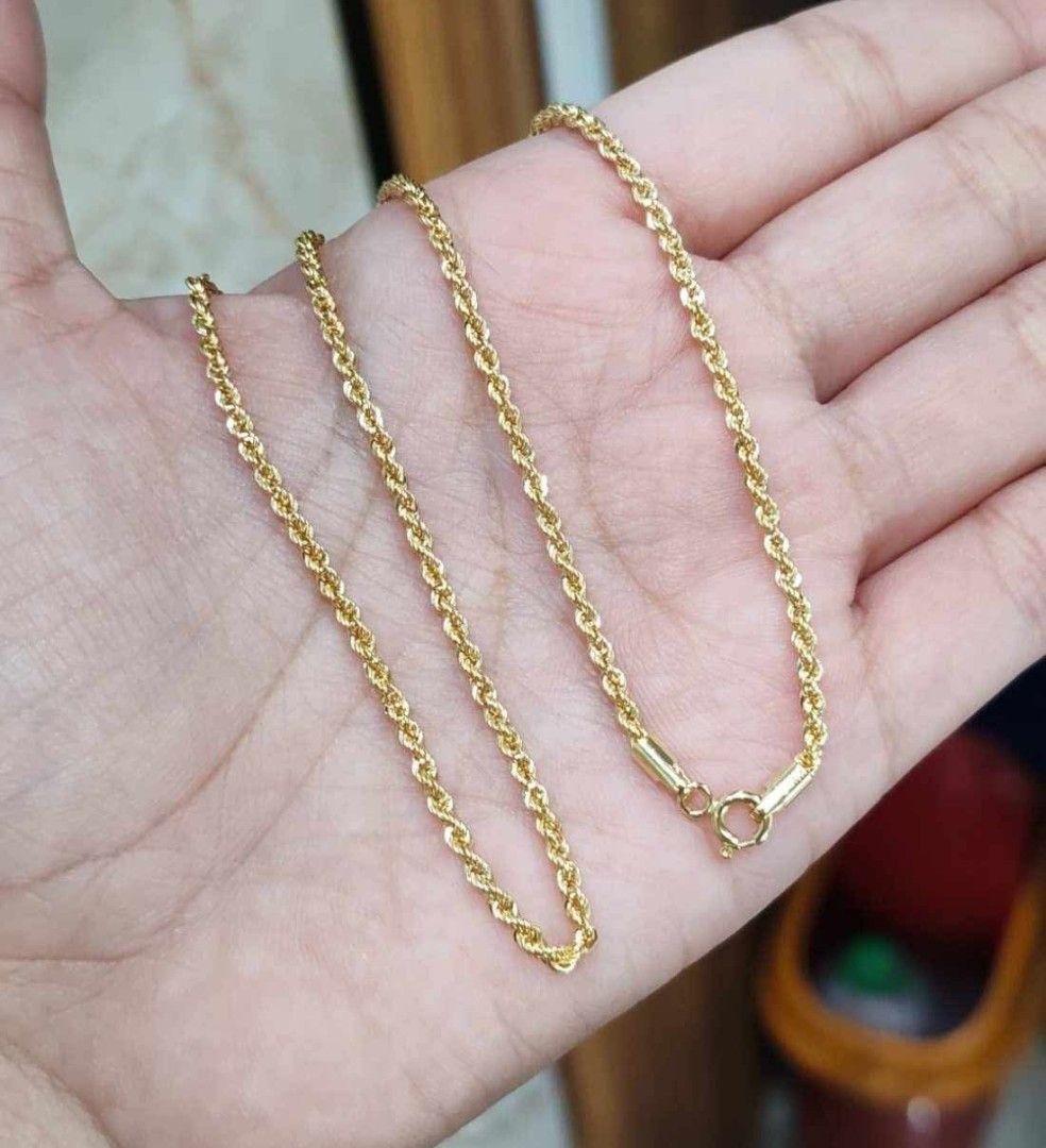18K Saudi Gold Rope Chain (Category: Necklaces) located in Manila. Submitted by RealGoldPawnable18K21K24K (Listing ID 1468763911, Image 2). Description: .