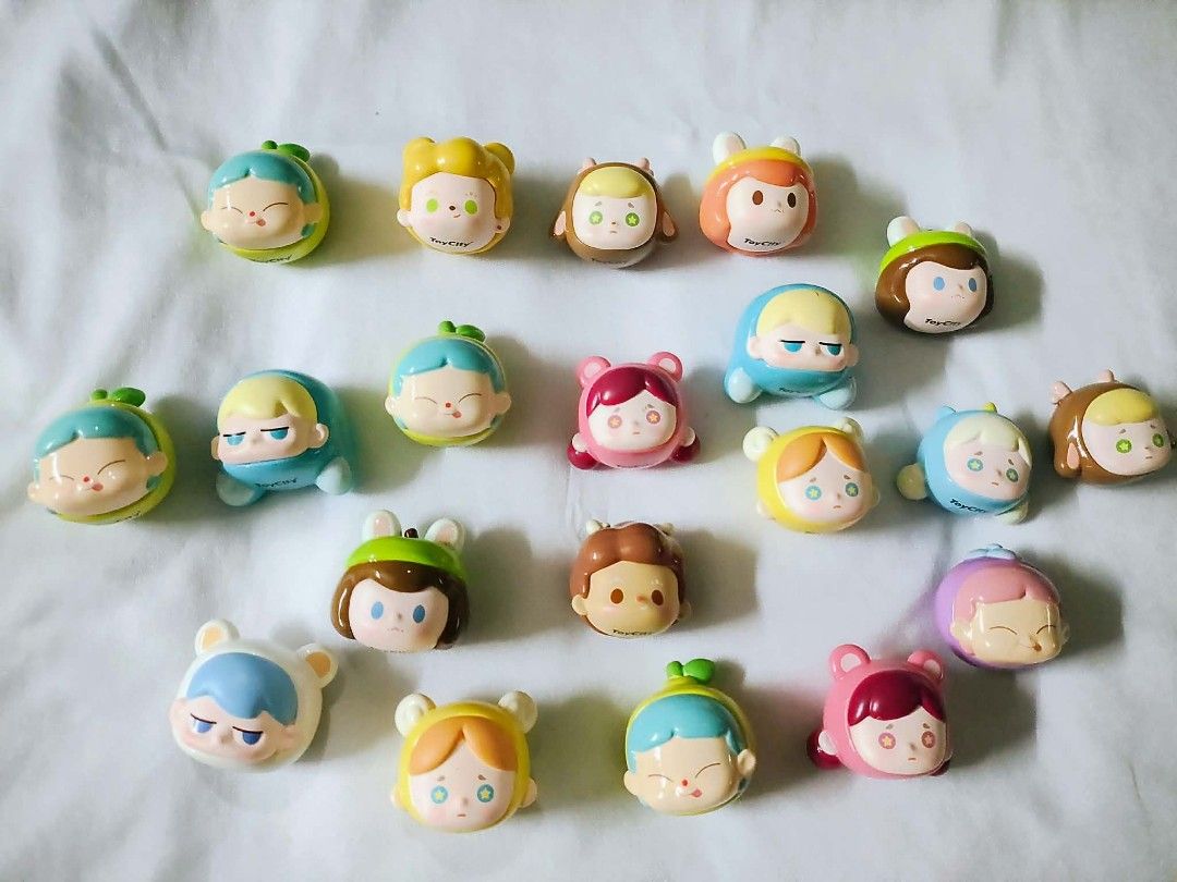 20pcs ToyCity Blind Box Mini Figures Lot (Category: Designer & Blind Box Toys) located in Caloocan City. Submitted by jark_moonshop (Listing ID 1468808272, Image 2). Description: take all 20pcs for 650 pesos or 40 pesos - Brand: ToyCity - Item: Character mini figures (20 pieces total) - Designs: Includes fruit hats, animal hoodies, and star eyes - Condition: Excellent, clean surfaces, bright colors with no scratches or damage - Options: Available