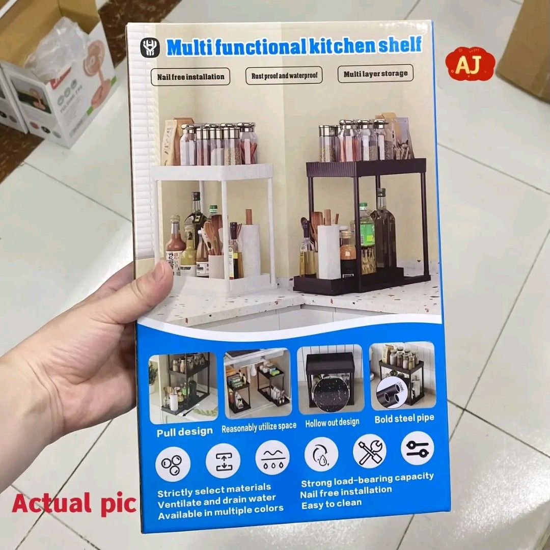 2 Tier Multifunctional kitchen shelf Sliding Drawer (Category: Shelves, Cabinets & Racks) located in Manila. Submitted by marvieobordo (Listing ID 1468867053, Image 3). Description: 2 Tier Multifunctional kitchen shelf Sliding Drawer.