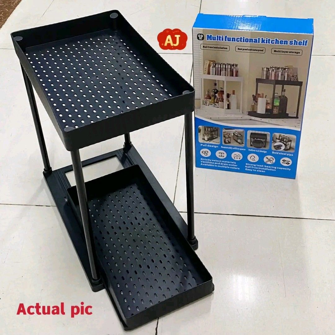 2 Tier Multifunctional kitchen shelf Sliding Drawer (Category: Shelves, Cabinets & Racks) located in Manila. Submitted by marvieobordo (Listing ID 1468867053, Image 2). Description: 2 Tier Multifunctional kitchen shelf Sliding Drawer.