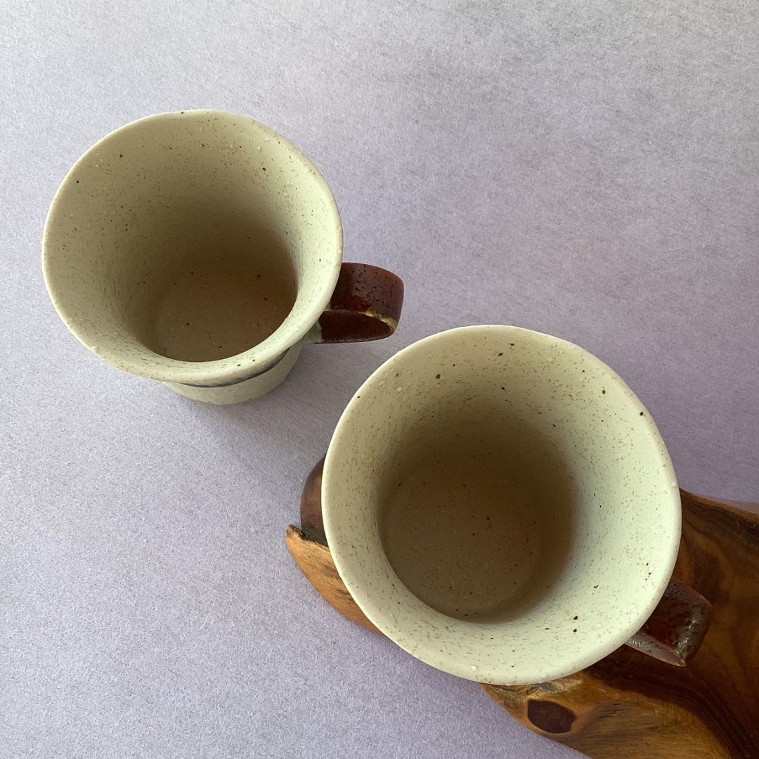2-pc Speckled Uneven Rim Stoneware Cups (Category: Coffee & Tea Tableware) located in Davao. Submitted by eclectic1925 (Listing ID 1468827643, Image 2). Description: Php250 for 2 2-pc Speckled Uneven Rim Stoneware Cups H: 3 inches L: 3.3 inches Capacity: 150 ml Please REVIEW PHOTOS We use 100% repurposed packaging materials SF starts at Php70 via Flash Express First to pay.