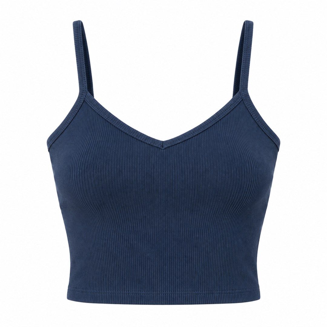 2pcs Ribbed V-Neck Crop Tank Top Bundle Maroon and Blue (Category: Sleeveless) located in San Ildefonso. Submitted by rgdeclutters (Listing ID 1468748414, Image 2). Description: L - 11" W - 14".