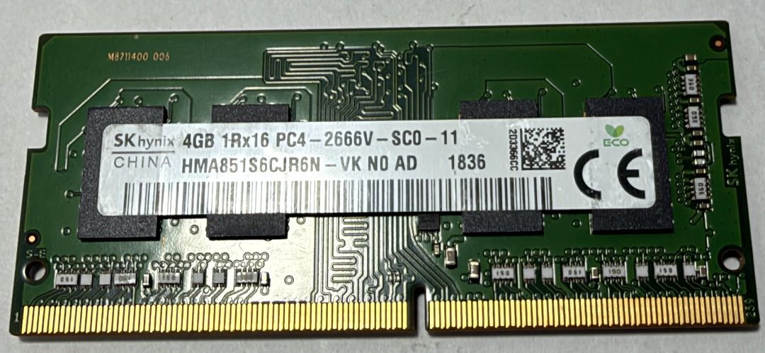 4GB 2666MHz DDR4 Laptop RAM (Category: Computer Parts) located in Taguig. Submitted by keitaro_17 (Listing ID 1468924751, Image 1). Description: 4GB 2666MHz DDR4 - ₱500 RFS: Extra RAM Free delivery within Taguig.