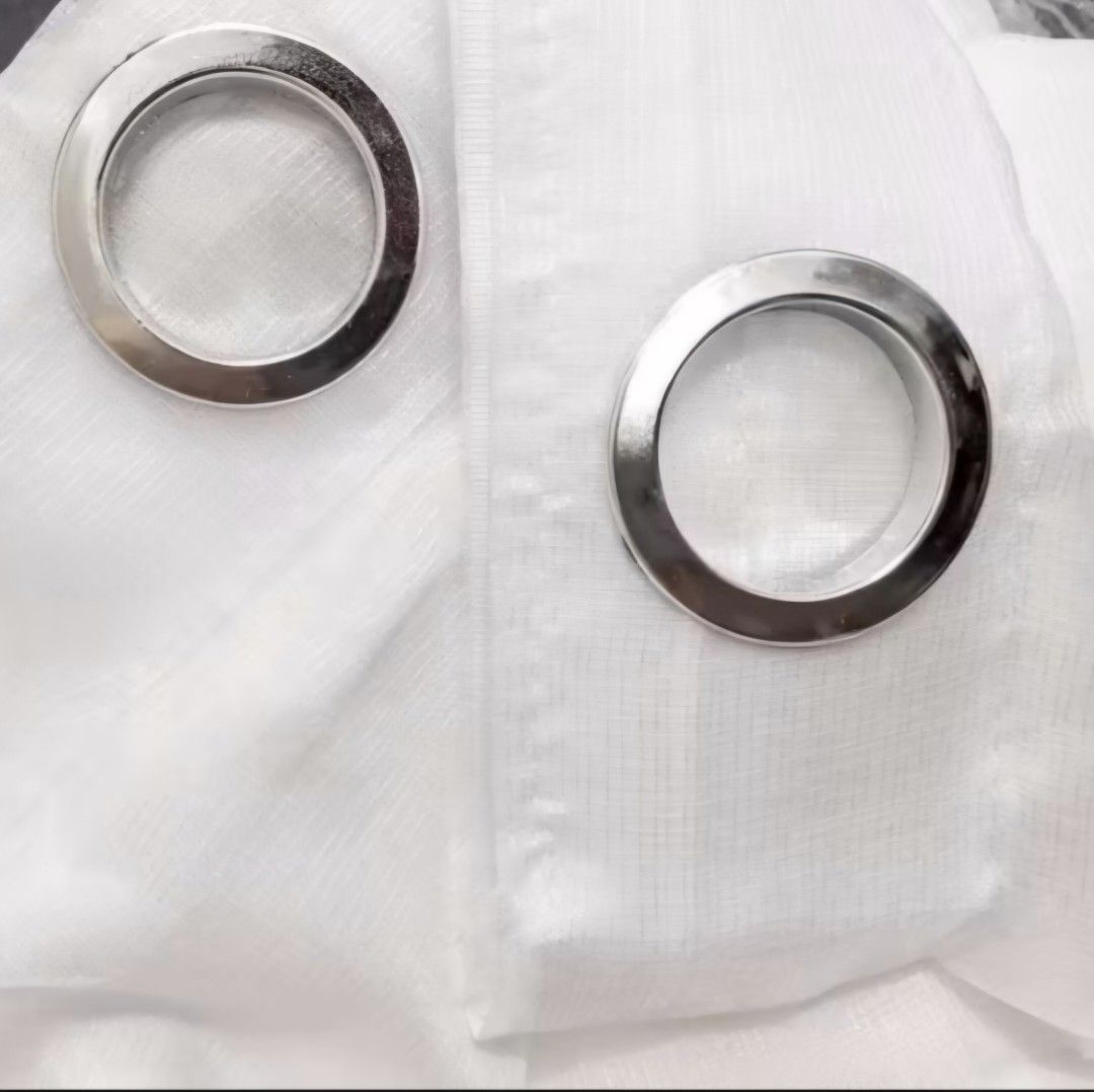 2pcs White Sheer Curtains Grommet Ring Top (Category: Curtains & Blinds) located in Quezon City. Submitted by reply_1982 (Listing ID 1468719816, Image 2). Description: - Pair for 200 - Color: White sheer - Design: Clean and minimalist, perfect for living rooms or bedrooms - Light Control: Lets sunlight gently filter through - Hardware: Built-in silver-toned grommet rings - Installation: Slides easily onto any standard curtain rod - Condition: Bra