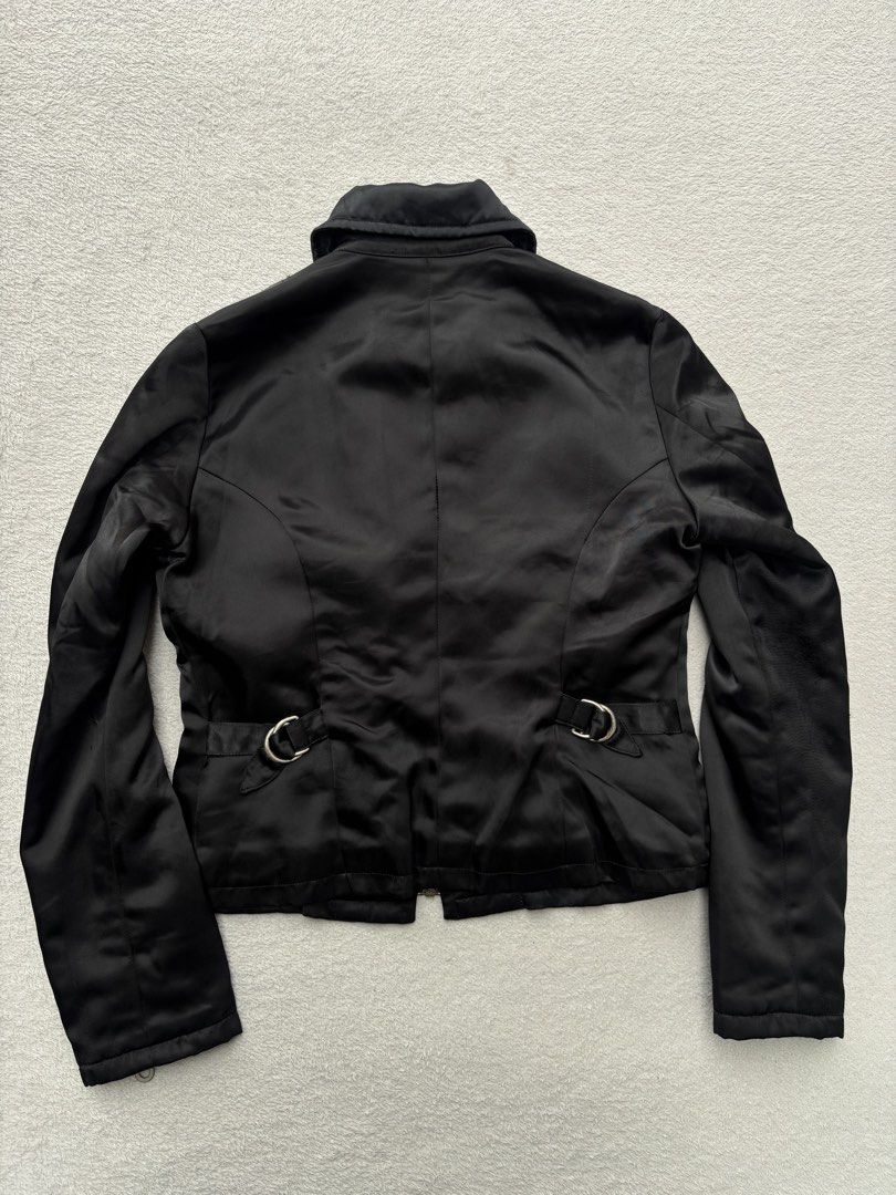 5351 Pour Less Femmes Zip Biker Jacket (Category: Coats, Jackets and Outerwear) located in Baguio. Submitted by thecollector2600 (Listing ID 1468734858, Image 3). Description: Pit to pit -18” Length-20” Shoulders-15” Sleeves-23”.
