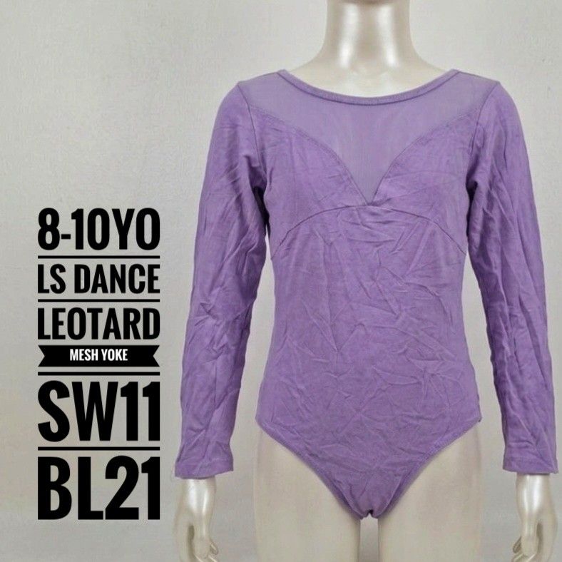 8-10YO LS Dance Leotard (Category: Babies & Kids Fashion) located in Los Banos. Submitted by mckecollection (Listing ID 1468897857, Image 1). Description: - Size: Kids 8-10 years old - Color: Solid purple - Design: Long sleeves, scoop neckline, and stylish mesh yoke detail - Material: Soft and stretchable fabric - Ideal for: Dance classes, ballet, and gymnastics practice.