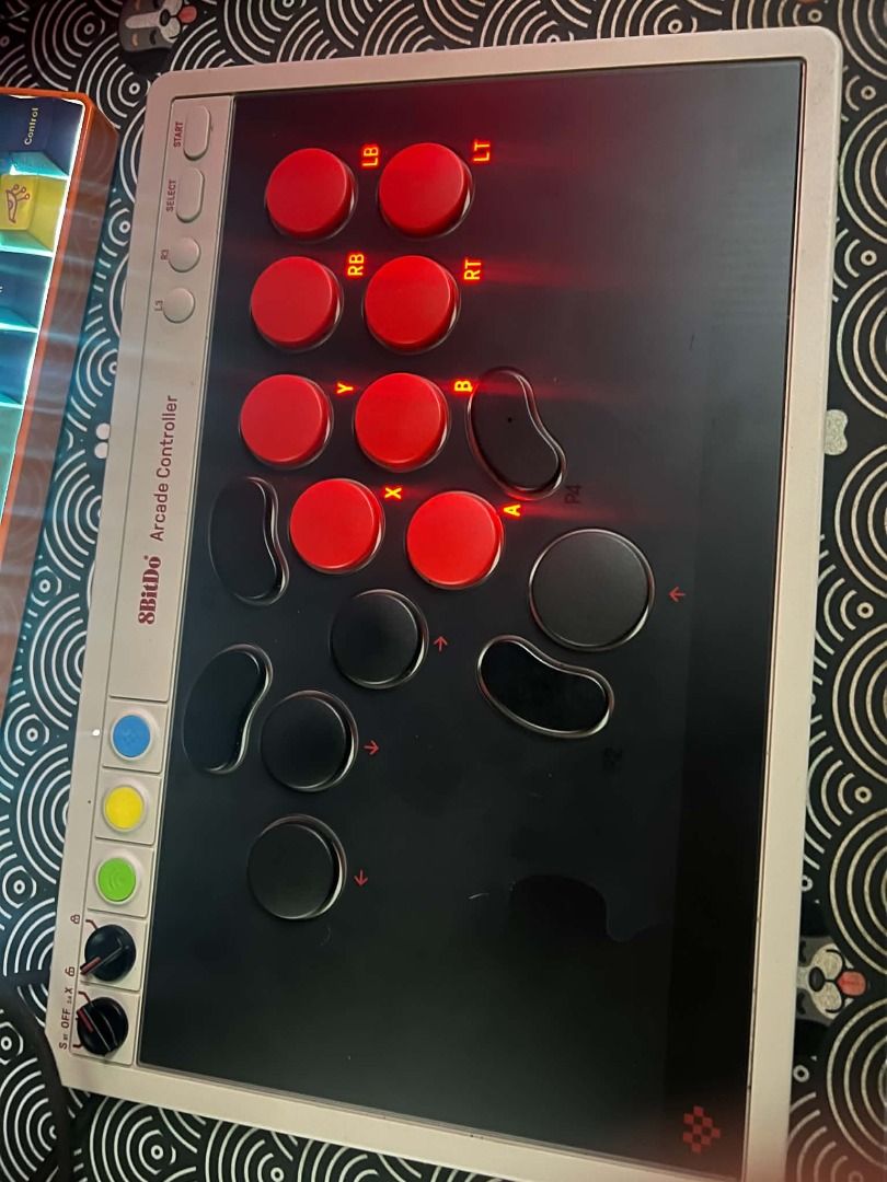 8BitDo Leverless Tekken, FGC, Street Fighter (Category: Controllers) located in Caloocan City. Submitted by tjkeji (Listing ID 1468909072, Image 3). Description: Bought last august 2026 Lightly used. I only play 1-2 hours per day and never used it straight in a week since I play different games (Val, League, etc.) Complete with box and original accessories RFS: quit tekken Marks on the controller are just stickers marks. But the item itself has n