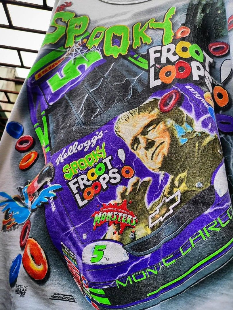 90's Chase Authentics NASCAR Kellogs Froot Loops (Category: Tshirts & Polo Shirts ) located in Cainta. Submitted by rein.vintage (Listing ID 1468885033, Image 3). Description: - Cut Chase Authentics Tag - 24" x 29" Dimes - No issue - Cheaper than most pieces of this being sold elsewhere! Cainta, Rizal loc Send DM to purchase!.