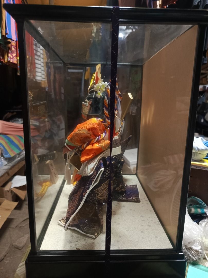 🇯🇵 *Authentic Japanese Gogatsu Ningyo* (Category: Vintage Collectibles) located in Caloocan City. Submitted by nilo2002 (Listing ID 1468873693, Image 3). Description: 🇯🇵 *Authentic Japanese Gogatsu Ningyo* - Samurai Boy with Armor & Katana (Kabuto) - With Glass Case - Black Frame - Size: H 18.5" x L 18" x W 11" (Malaki!) - Material: Silk Kimono with Gold Brocade - With Wooden Nameplate (Kanji) - Made in Japan ✅ Condition: GOOD - No Damage wit