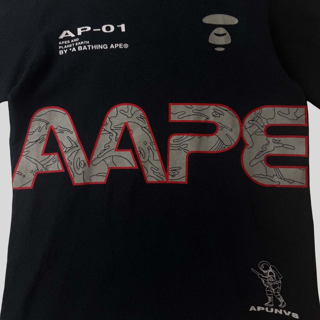 AAPE BIG SCRIPT TSHIRT (Category: Tshirts & Polo Shirts ) located in La Trinidad. Submitted by suave.arc (Listing ID 1468850908, Image 3). Description: AAPE BIG SCRIPT TSHIRT EXCELLENT CONDITION SIZE: M ( 19x27 ) LOCATION: BAGUIO CITY / LA TRINIDAD SHIPPING via JNT.