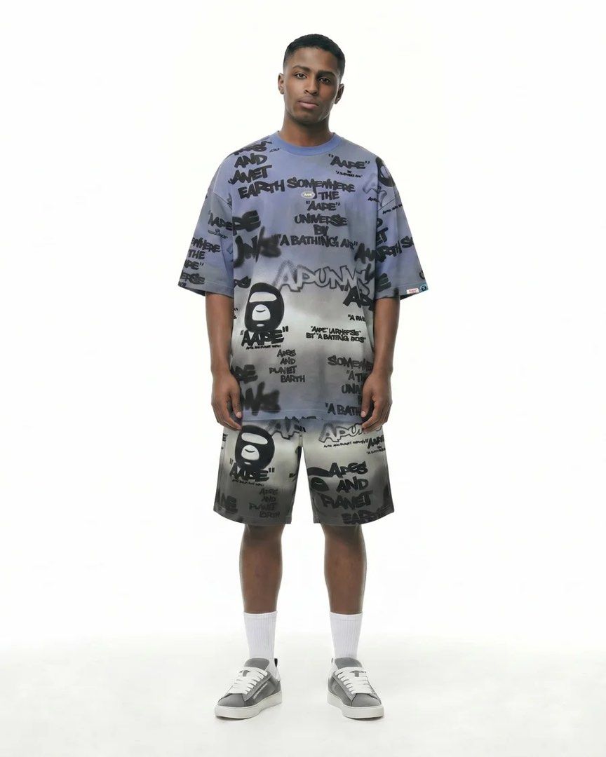 AAPE GRAFFITI MULTI LOGO TSHIRT & SWEATSHORT (Category: Tshirts & Polo Shirts ) located in Manila. Submitted by tvrfinds (Listing ID 1468801100, Image 1). Description: AAPE GRAFFITI MULTI LOGO TSHIRT & SWEAT SHORT SIZE XL Tshirt - 25x27 Short - 30-40 x 17.5 -AUTHENTIC -Heavy cotton -Modern released -9.5/10 -FLAWLESS -EXCELLENT CONDITION -GALING TAIWAN 📩📩.