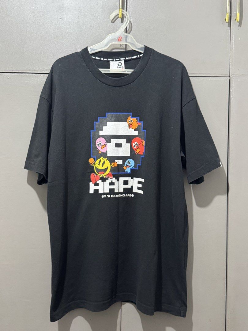 Aape x Pacman Tee (Category: Tshirts & Polo Shirts ) located in Imus. Submitted by nthnllll (Listing ID 1468755897, Image 1). Description: FOR SALE AAPE x Pac-man shirt Authentic | Approved💯 800 ONLY Size: L fits XL oversize fitting Dimes: W23 x L30 Condition: 9.5/10 Minimal Crack Print only Item is already washed, susuotin na lang🔥 Can provide detailed photos upon request Shipping to be shouldered by buyer Lalamove | JNT | LBC | Grab Express �