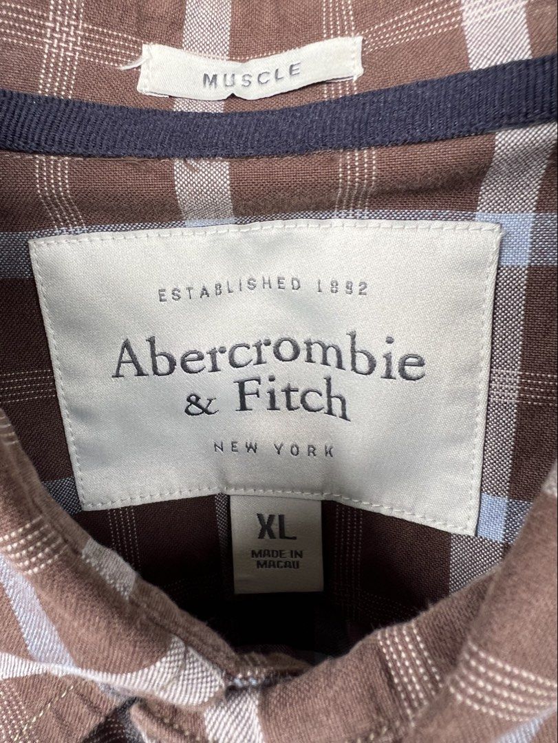 Abercrombie & Fitch Plaid Button down Shirt (Category: Formal Shirts) located in Cavite. Submitted by slumbermanila (Listing ID 1468807623, Image 3). Description: Abercrombie & Fitch Plaid Button down Shirt in good condition 100% Cotton Made in Macau see photos for right measurements .
