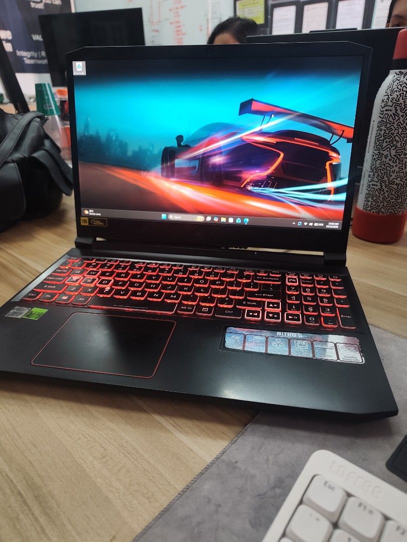 ACER NITRO 5 Gaming Laptop (Category: Laptops & Notebooks) located in Calamba. Submitted by lalalalla1234 (Listing ID 1468740952, Image 1). Description: 20k only! GTX 1650 Ti (4gb) i5-10300H 1TB Storage 8gb RAM No Functional Issue -faded keycaps (3 only, pls see pic) -unnoticeable hairline crack meet-up / pick-up / lalamove 📍Calamba, Laguna.