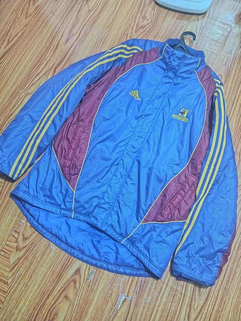 Adidas Highlanders Rugby Blue Maroon Jacket (Category: Coats, Jackets and Outerwear) located in Manila. Submitted by thriftfliprepeat (Listing ID 1468807615, Image 1). Description: vintage Adidas Otago Highlanders rugby track or windbreaker jacket IN GOOD CONDI-EXCELLENT DIMES: 24/31-33 MINIMAL FLAW IS INCLUDED IN IMAGE .