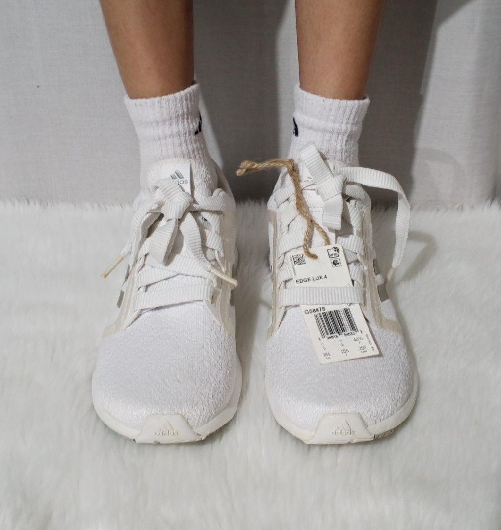 Adidas shoes (Category: Sneakers) located in Cavite. Submitted by newmango.95cecd (Listing ID 1468731024, Image 1). Description: ‼️ SALE ₱ 2,000 ‼️ FAST GRAB YOUR NOW • Adidas Edge Lux 4 • For running or daily fits 👟 Soft, comfy, and easy to style. UNISEX | WHITE Size 37 (see the photo) No box Loc: Silang, Cavite 📦 Delivery: Lalamove or J&T only.