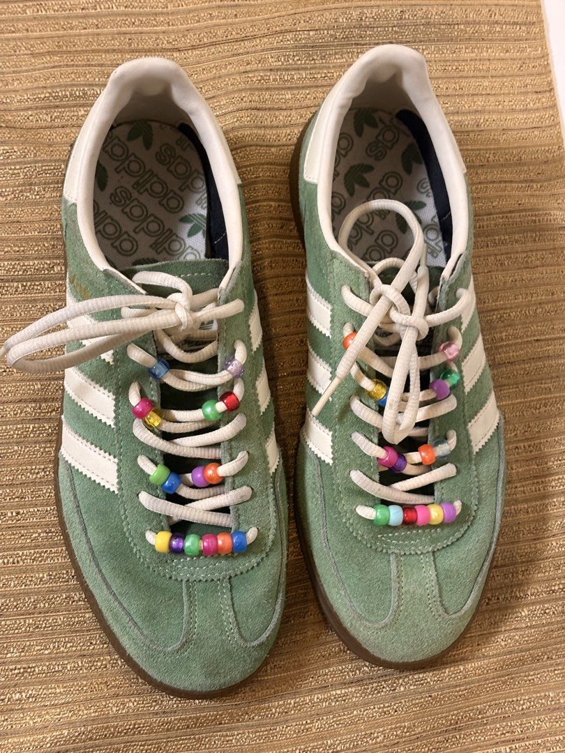 Adidas Spezial (green) (Category: Sneakers) located in Quezon City. Submitted by wydmiap (Listing ID 1468814843, Image 2). Description: Size 8.5 - 9 womens Super good condition! Slightly nego Can include the beads :).