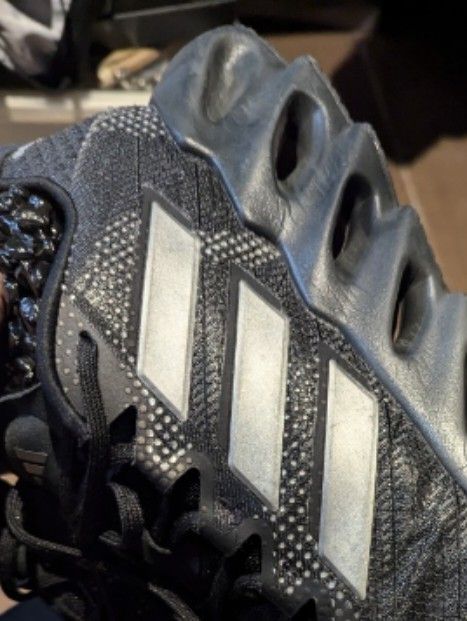 Adidas Switch FWD Black Silver Running Shoes (Category: Sneakers) located in Pasig City. Submitted by imperiumhk (Listing ID 1468751925, Image 1). Description: - Brand: Adidas Switch FWD - Color: Black and Silver - Condition: slightly used - Upper: Breathable mesh with reflective dot patterns - Sole: Distinctive hollow midsole design for superior cushioning and energy return - Fit: Lace-up closure with a padded collar for extra comfort - Details: