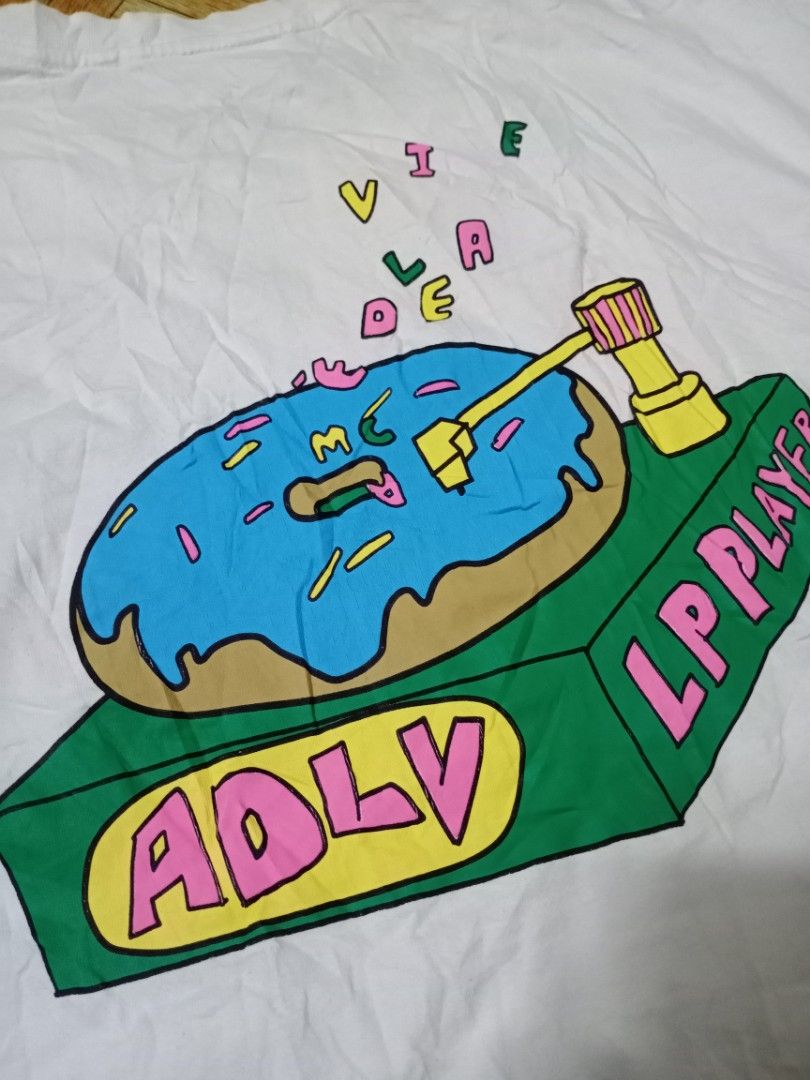ADLV (Category: Tshirts & Polo Shirts ) located in Manila. Submitted by nicsblack (Listing ID 1468880866, Image 3). Description: Mine -599 + SHIPPING FEE ADLV ( Embo Record Donut) AUTHENTIC DIMES 23.5X30 EXCELLENT CONDITION.