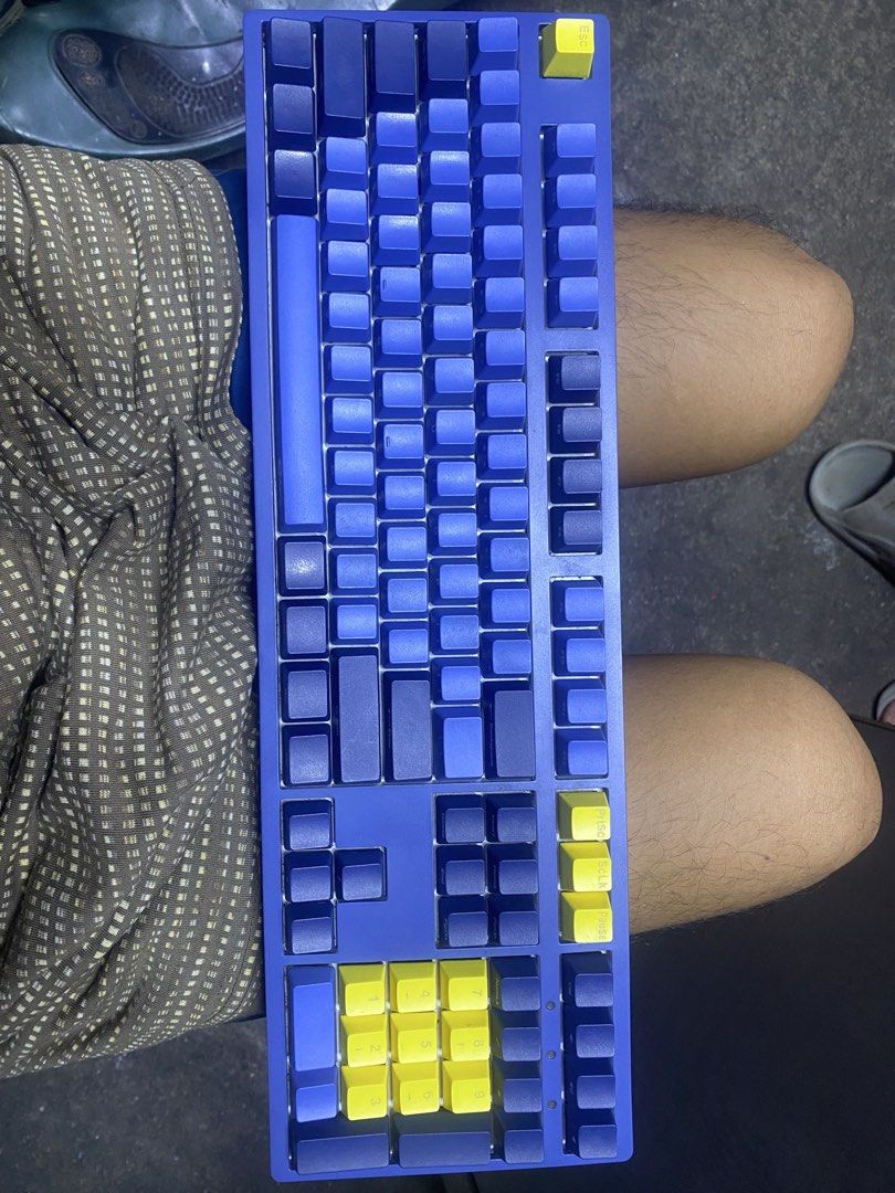 Akko 3108 v2 Mechanical Keyboard Blue with Extra Keycaps (Category: Computer Keyboard) located in Caloocan City. Submitted by paolo763 (Listing ID 1468798686, Image 2). Description: - Model: Akko 3108 v2 Mechanical Keyboard (Bright Blue) - Layout: Full-size with yellow and blue accent keycaps - Condition: Clean, tested working, minimal dust - Connectivity: Standard USB with bottom cable routing channels - Build: Solid and heavy desktop footprint 