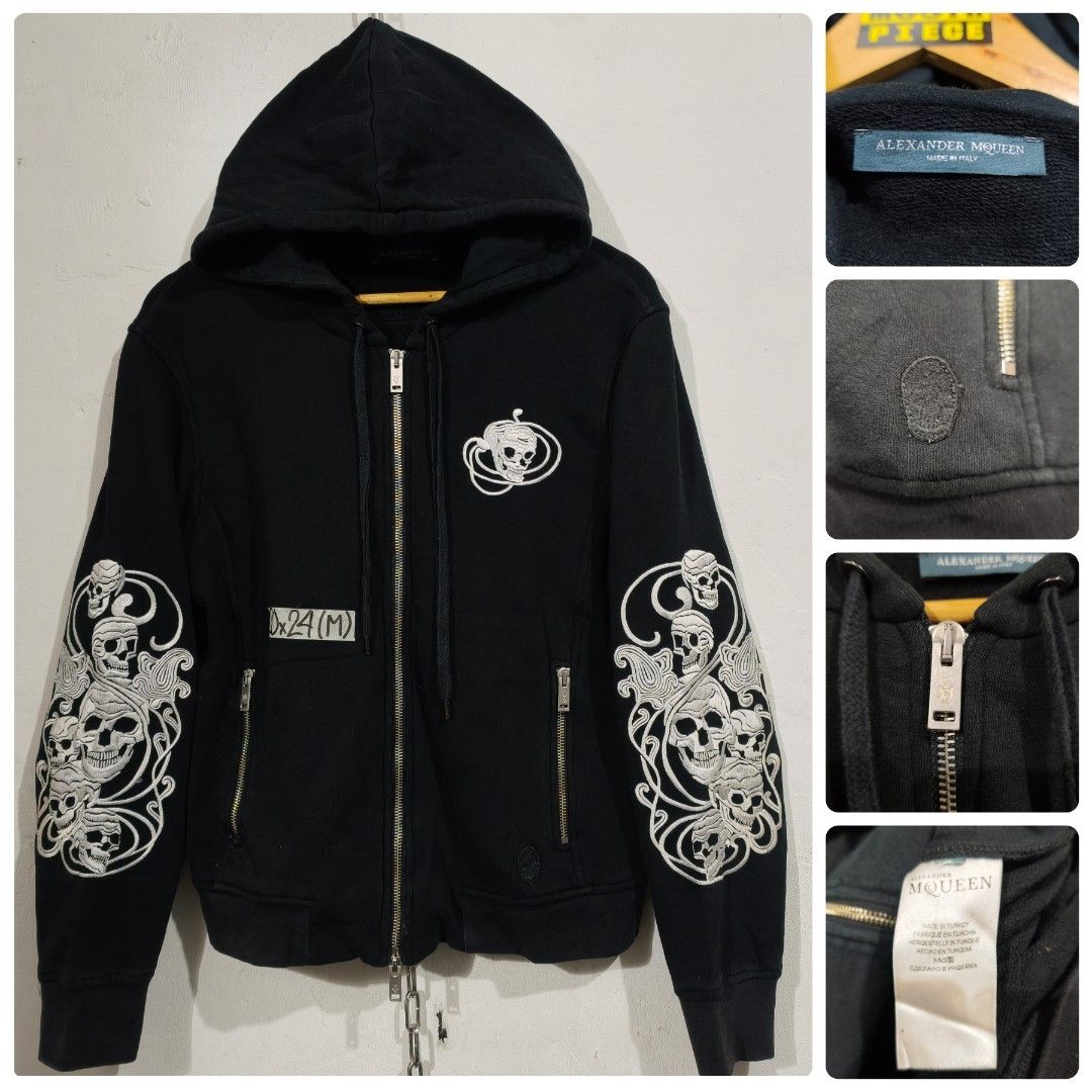 ALEXANDER MCQUEEN FULL ZIPP HOODIE (Category: Luxury Apparel) located in Pasig City. Submitted by moansterpick_thriftshop (Listing ID 1468720565, Image 1). Description: ALEXANDER MCQUEEN FULL ZIPP HOODIE excellent condition good as new width: 20" pit to pit length: 24" color rate 10:10.