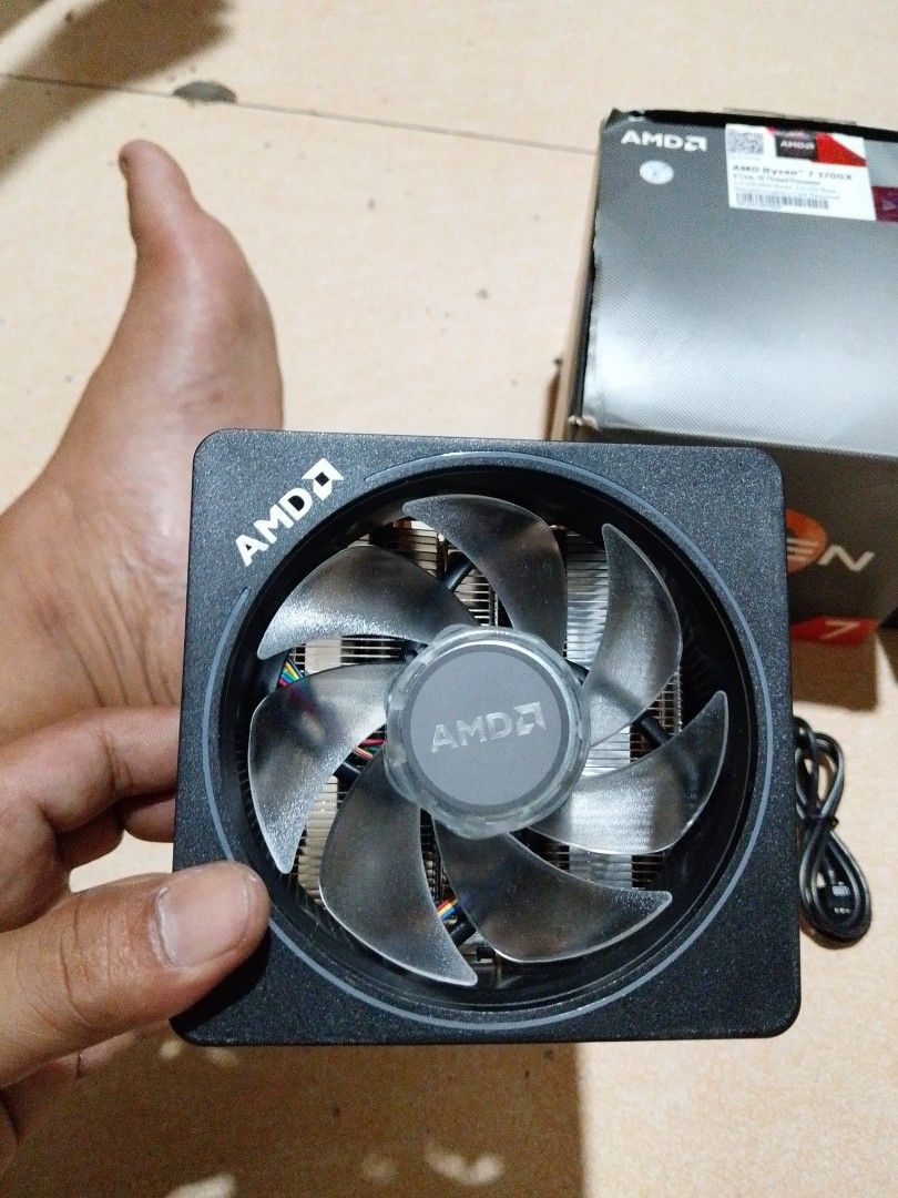 AMD Wraith Prism RGB CPU cooler (Category: Computer Parts) located in Quezon City. Submitted by mhond-ray192512 (Listing ID 1468859676, Image 2). Description: AMD Wraith Prism RGB CPU cooler with its copper heatpipes,.