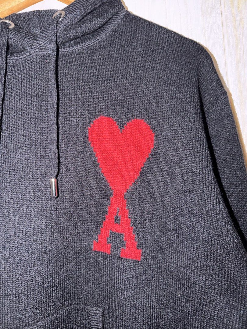 AMI Paris Wool Knitted Hoodie (Category: Hoodies) located in Pasay City. Submitted by miks_garciaaa (Listing ID 1468739990, Image 2). Description: Good As New Knitted Hoodie Complete Tags Size Small on tag Width - 23 inch Length 24 inch .